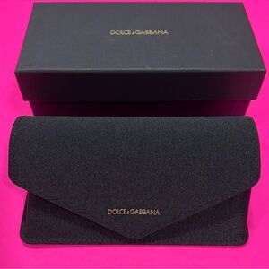 New Dolce & Gabbana Black Textured Eyewear Case Authentic